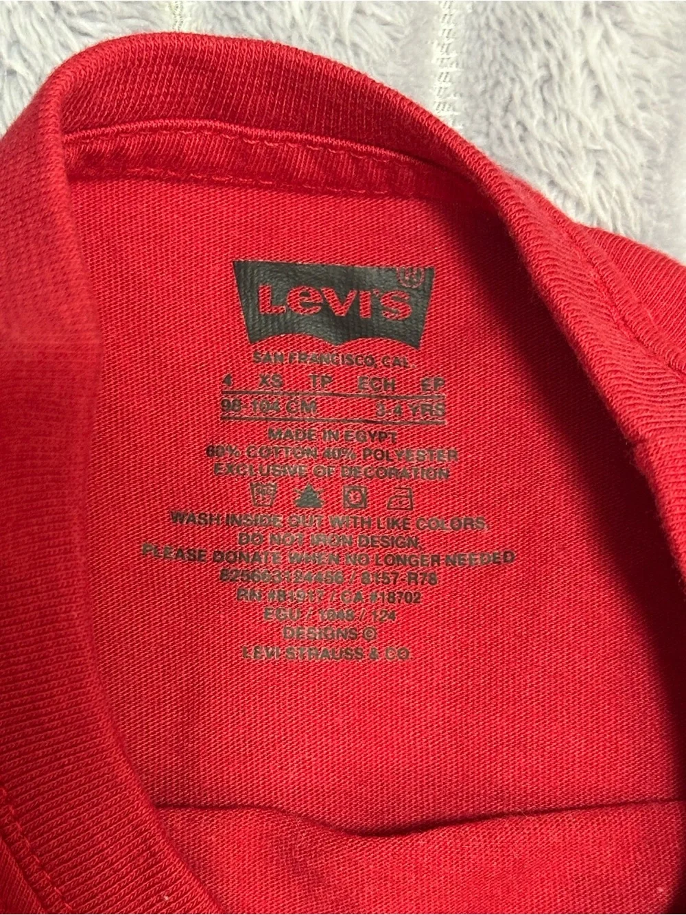Levi's Red Tee with Black and White Logo
